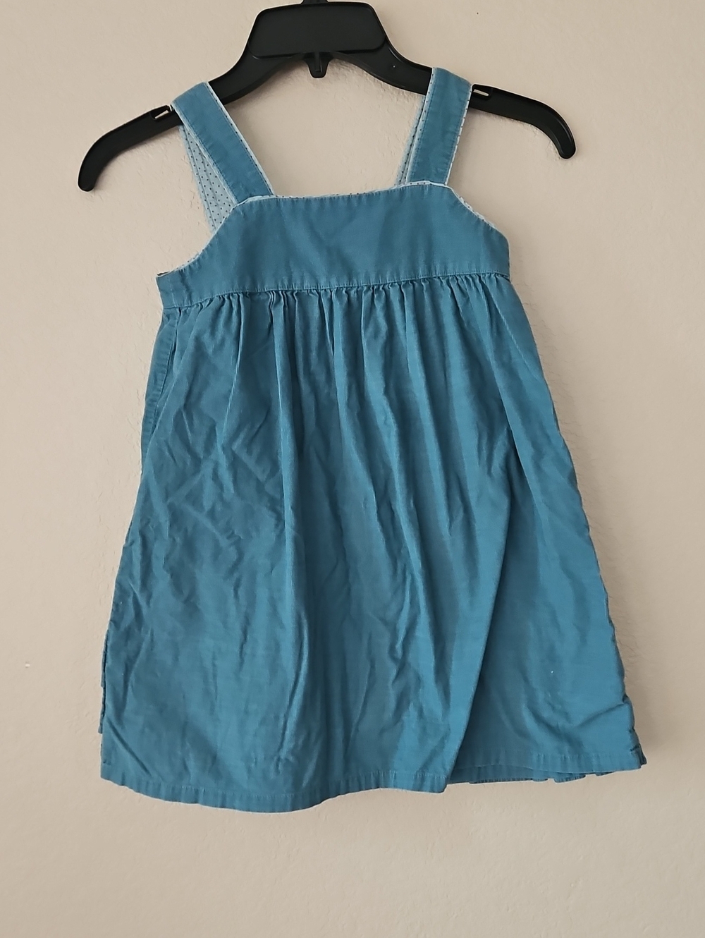 Mini Boden Teal Corduroy Overall Dress 5/6